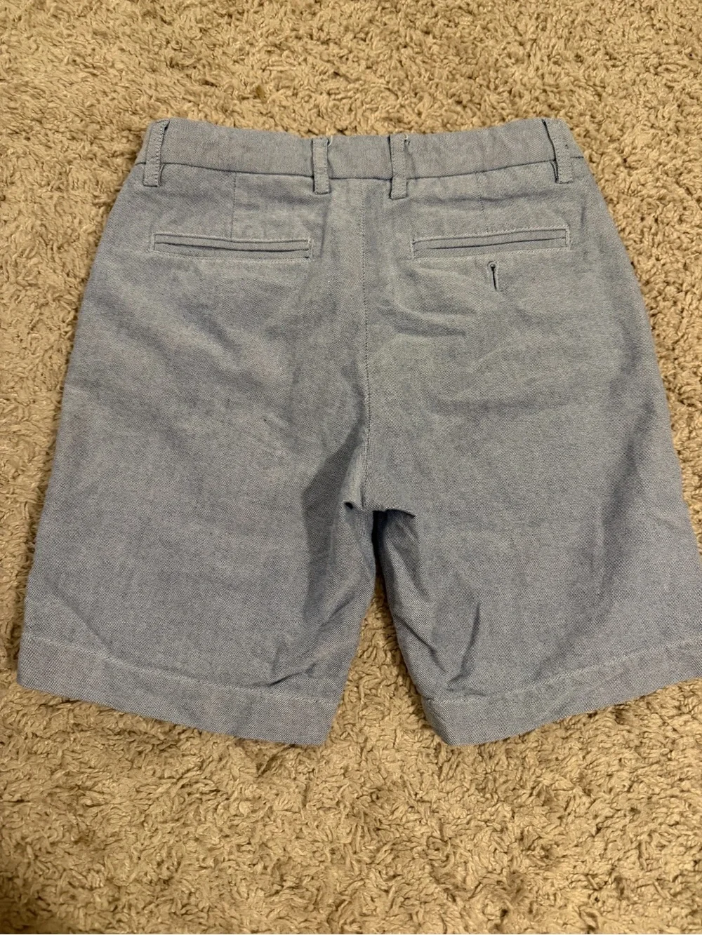 Crewcuts Light Blue Chambray Flat-Front Cotton Preppy Chino Shorts